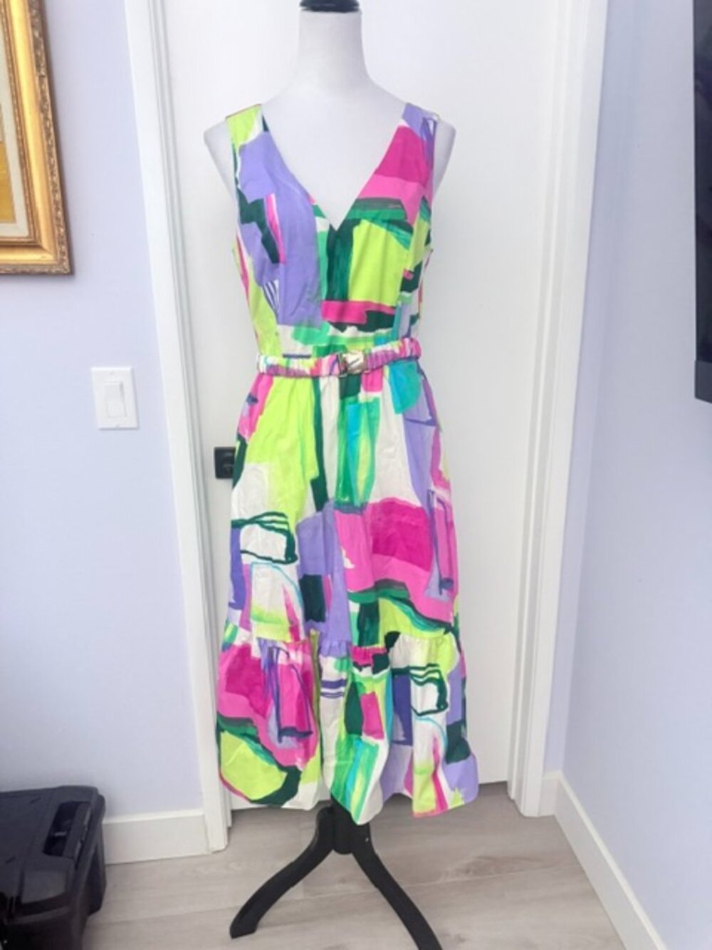London Time 80s vintage printed dress.